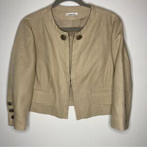 Lillie Rubin Vintage 100% Linen Elegant Tan Women's Blazer Size 8 EUC Workwear